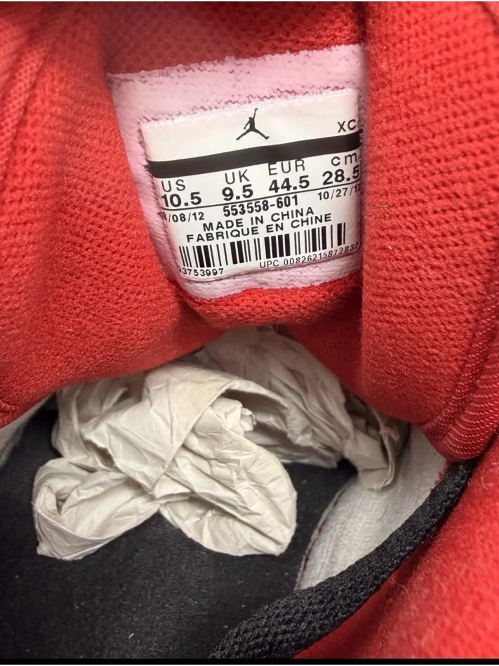 Air Jordan‎ 1 Low Gym Red White Black 553558-601 Mens 10.5 OG 2012 Retro